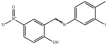 2-{[(3-iodo-4-methylphenyl)imino]methyl}-4-nitrophenol 结构式