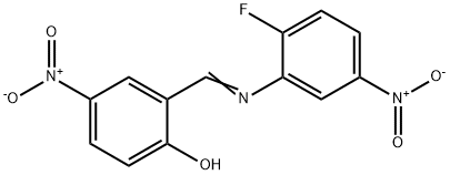 2-{[(2-fluoro-5-nitrophenyl)imino]methyl}-4-nitrophenol 结构式