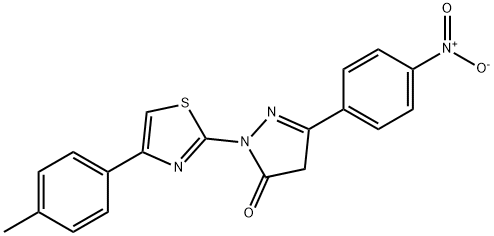 2-[4-(4-methylphenyl)-1,3-thiazol-2-yl]-5-(4-nitrophenyl)-2,4-dihydro-3H-pyrazol-3-one 结构式