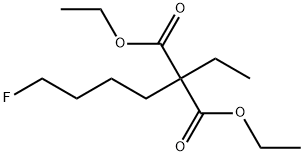 Propanedioic acid, 2-ethyl-2-(4-fluorobutyl)-, 1,3-diethyl ester 结构式