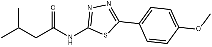 N-[5-(4-methoxyphenyl)-1,3,4-thiadiazol-2-yl]-3-methylbutanamide 结构式
