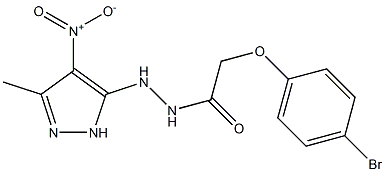 2-(4-bromophenoxy)-N'-{4-nitro-3-methyl-1H-pyrazol-5-yl}acetohydrazide 结构式