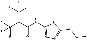 N-[5-(ethylsulfanyl)-1,3,4-thiadiazol-2-yl]-3,3,3-trifluoro-2-methyl-2-(trifluoromethyl)propanamide 结构式