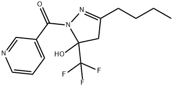 3-butyl-1-(3-pyridinylcarbonyl)-5-(trifluoromethyl)-4,5-dihydro-1H-pyrazol-5-ol 结构式