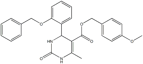 4-methoxybenzyl 4-[2-(benzyloxy)phenyl]-6-methyl-2-oxo-1,2,3,4-tetrahydro-5-pyrimidinecarboxylate 结构式