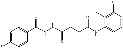 N-(3-chloro-2-methylphenyl)-4-[2-(4-fluorobenzoyl)hydrazino]-4-oxobutanamide 结构式