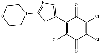 2,3,5-trichloro-6-[2-(4-morpholinyl)-1,3-thiazol-5-yl]benzo-1,4-quinone 结构式