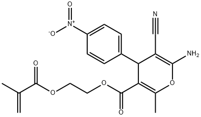 2-(methacryloyloxy)ethyl 6-amino-5-cyano-2-methyl-4-(4-nitrophenyl)-4H-pyran-3-carboxylate 结构式
