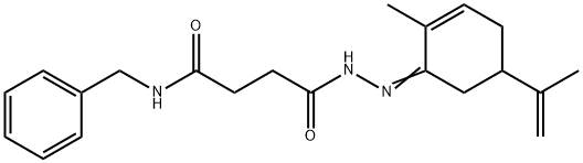 N-benzyl-4-[2-(5-isopropenyl-2-methyl-2-cyclohexen-1-ylidene)hydrazino]-4-oxobutanamide 结构式