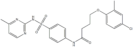 4-(4-chloro-2-methylphenoxy)-N-(4-{[(4-methyl-2-pyrimidinyl)amino]sulfonyl}phenyl)butanamide 结构式