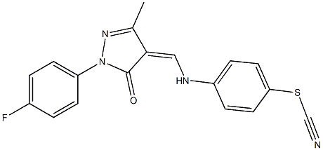 4-({[1-(4-fluorophenyl)-3-methyl-5-oxo-1,5-dihydro-4H-pyrazol-4-ylidene]methyl}amino)phenyl thiocyanate 结构式