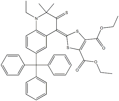 diethyl 2-(1-ethyl-2,2-dimethyl-3-thioxo-6-trityl-2,3-dihydro-4(1H)-quinolinylidene)-1,3-dithiole-4,5-dicarboxylate 结构式