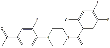 1-{4-[4-(2-chloro-4,5-difluorobenzoyl)-1-piperazinyl]-3-fluorophenyl}ethanone 结构式