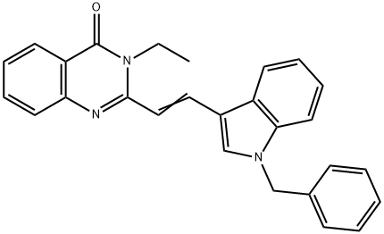 2-[2-(1-benzyl-1H-indol-3-yl)vinyl]-3-ethyl-4(3H)-quinazolinone 结构式