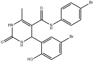 4-(5-bromo-2-hydroxyphenyl)-N-(4-bromophenyl)-6-methyl-2-oxo-1,2,3,4-tetrahydro-5-pyrimidinecarboxamide 结构式