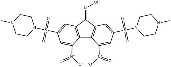 4,5-bisnitro-2,7-bis[(4-methyl-1-piperazinyl)sulfonyl]-9H-fluoren-9-one oxime 结构式