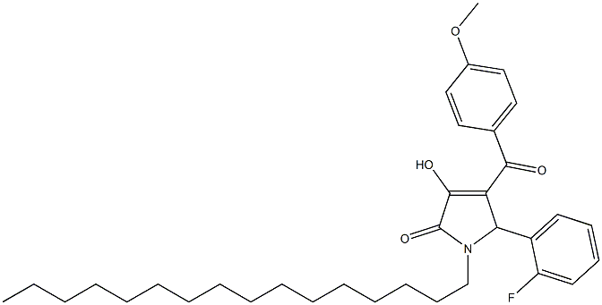 5-(2-fluorophenyl)-1-hexadecyl-3-hydroxy-4-(4-methoxybenzoyl)-1,5-dihydro-2H-pyrrol-2-one 结构式