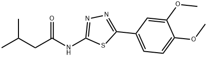 N-[5-(3,4-dimethoxyphenyl)-1,3,4-thiadiazol-2-yl]-3-methylbutanamide 结构式