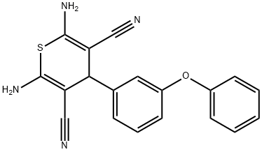 2,6-diamino-4-(3-phenoxyphenyl)-4H-thiopyran-3,5-dicarbonitrile 结构式