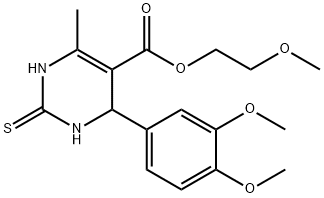 2-methoxyethyl 4-(3,4-dimethoxyphenyl)-6-methyl-2-thioxo-1,2,3,4-tetrahydropyrimidine-5-carboxylate 结构式