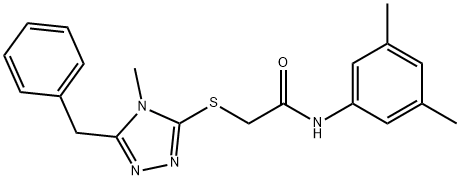 2-[(5-benzyl-4-methyl-4H-1,2,4-triazol-3-yl)sulfanyl]-N-(3,5-dimethylphenyl)acetamide 结构式