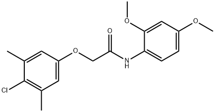 2-(4-chloro-3,5-dimethylphenoxy)-N-(2,4-dimethoxyphenyl)acetamide 结构式