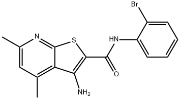 3-amino-N-(2-bromophenyl)-4,6-dimethylthieno[2,3-b]pyridine-2-carboxamide 结构式