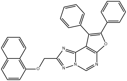 2-[(1-naphthyloxy)methyl]-8,9-diphenylfuro[3,2-e][1,2,4]triazolo[1,5-c]pyrimidine 结构式