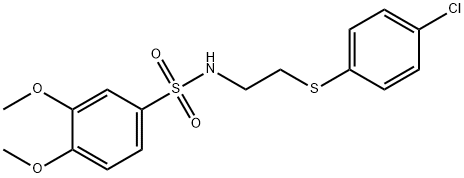 N-{2-[(4-chlorophenyl)sulfanyl]ethyl}-3,4-dimethoxybenzenesulfonamide 结构式