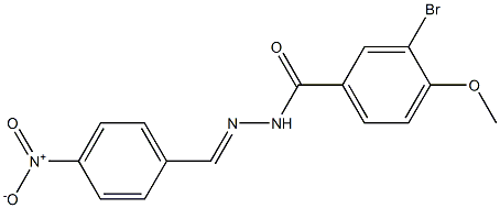 3-bromo-N'-{4-nitrobenzylidene}-4-methoxybenzohydrazide 结构式