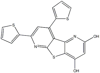 7,9-di(2-thienyl)pyrido[2',3':4,5]thieno[2,3-b]pyridine-2,4-diol 结构式