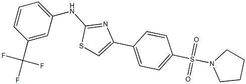 N-{4-[4-(1-pyrrolidinylsulfonyl)phenyl]-1,3-thiazol-2-yl}-N-[3-(trifluoromethyl)phenyl]amine 结构式