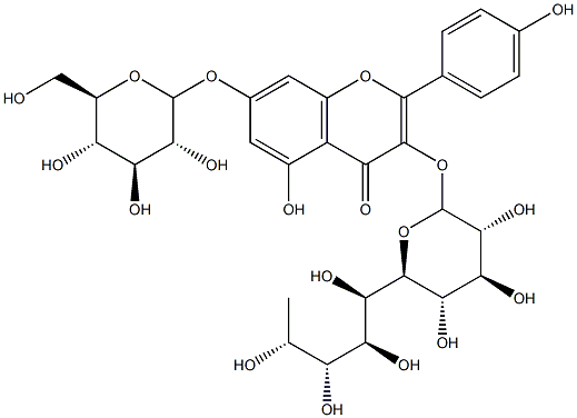 山柰酚-3-O-芸香糖-7-O-葡萄糖苷 结构式