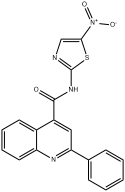 N-(5-硝基-2-噻唑基)-2-苯基喹啉-4-甲酰胺 结构式