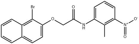 2-[(1-bromo-2-naphthyl)oxy]-N-(2-methyl-3-nitrophenyl)acetamide 结构式