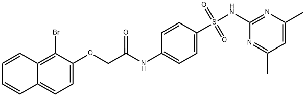 2-[(1-bromo-2-naphthyl)oxy]-N-(4-{[(4,6-dimethyl-2-pyrimidinyl)amino]sulfonyl}phenyl)acetamide 结构式