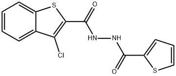 3-chloro-N'-(2-thienylcarbonyl)-1-benzothiophene-2-carbohydrazide 结构式