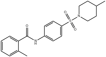 2-methyl-N-{4-[(4-methyl-1-piperidinyl)sulfonyl]phenyl}benzamide 结构式