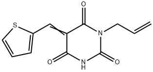 1-allyl-5-(2-thienylmethylene)-2,4,6(1H,3H,5H)-pyrimidinetrione 结构式