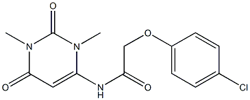 2-(4-chlorophenoxy)-N-(1,3-dimethyl-2,6-dioxo-1,2,3,6-tetrahydro-4-pyrimidinyl)acetamide 结构式