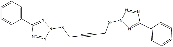 5-phenyl-2-({4-[(5-phenyl-2H-tetraazol-2-yl)sulfanyl]-2-butynyl}sulfanyl)-2H-tetraazole 结构式