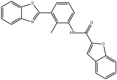 N-[3-(1,3-benzothiazol-2-yl)-2-methylphenyl]-1-benzofuran-2-carboxamide 结构式