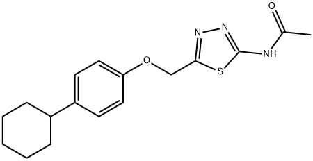 N-{5-[(4-cyclohexylphenoxy)methyl]-1,3,4-thiadiazol-2-yl}acetamide 结构式