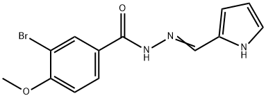 3-bromo-4-methoxy-N'-[(E)-1H-pyrrol-2-ylmethylidene]benzohydrazide 结构式