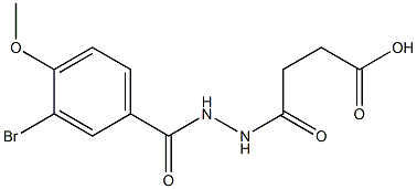 4-[2-(3-bromo-4-methoxybenzoyl)hydrazino]-4-oxobutanoic acid 结构式