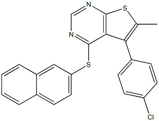 5-(4-chlorophenyl)-6-methyl-4-(2-naphthylsulfanyl)thieno[2,3-d]pyrimidine 结构式