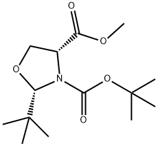 3-(叔丁基)4-甲基(2S,4R)-2-(叔丁基)噁唑烷-3,4-二羧酸酯 结构式