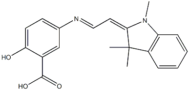 2-hydroxy-5-{[2-(1,3,3-trimethyl-1,3-dihydro-2H-indol-2-ylidene)ethylidene]amino}benzoic acid 结构式