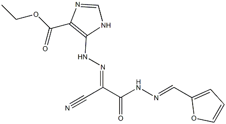 ethyl 5-(2-{1-cyano-2-[2-(2-furylmethylene)hydrazino]-2-oxoethylidene}hydrazino)-1H-imidazole-4-carboxylate 结构式