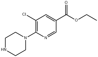 5-氯-6-(哌嗪-1-基)烟酸乙酯 结构式